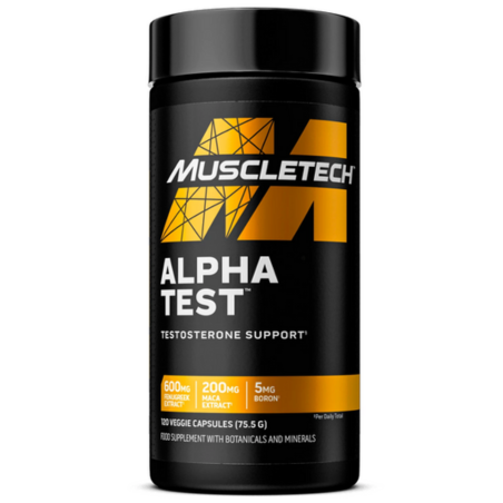 Alpha Test – MuscleTech 120 gélules Booster Naturel de Testostérone pour Hommes
